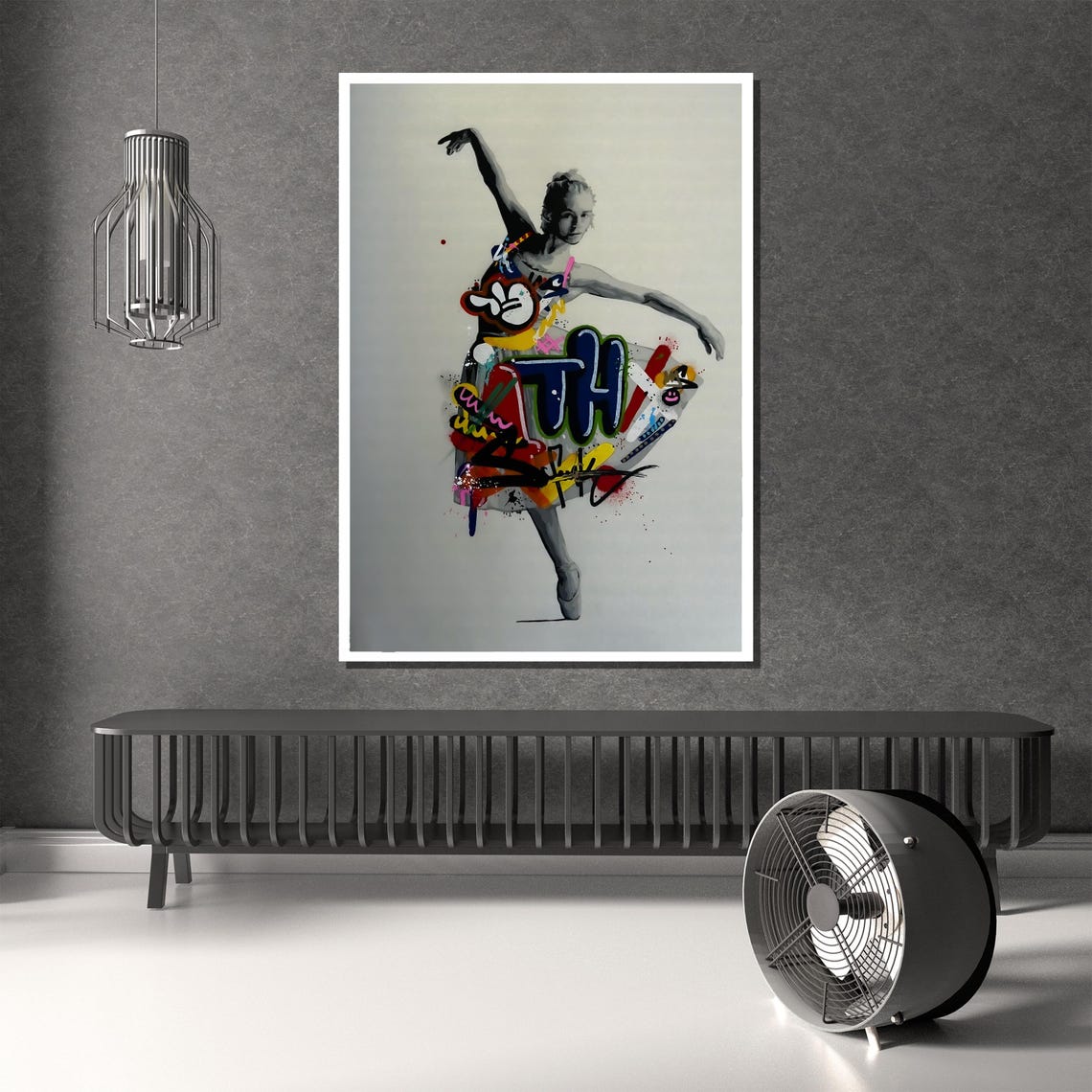 Graffiti Style Ballerina Wall Art Vibrant And Artistic Painting Unique Gift For Modern And Urban Home Decor - Image 2