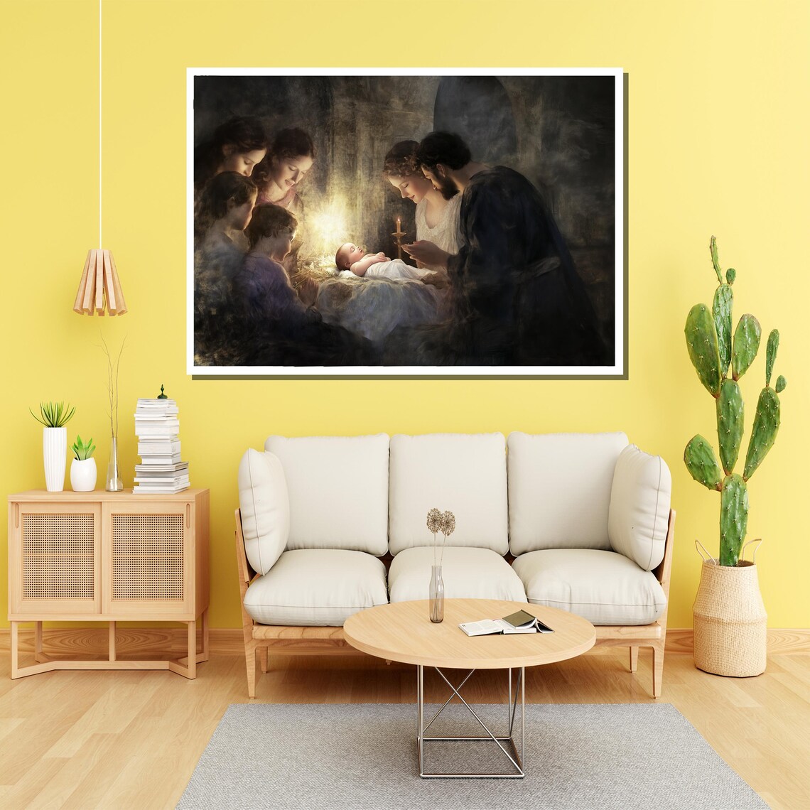 Nativity Scene Holy Family Baby Jesus Candlelight Art Poster - Image 4