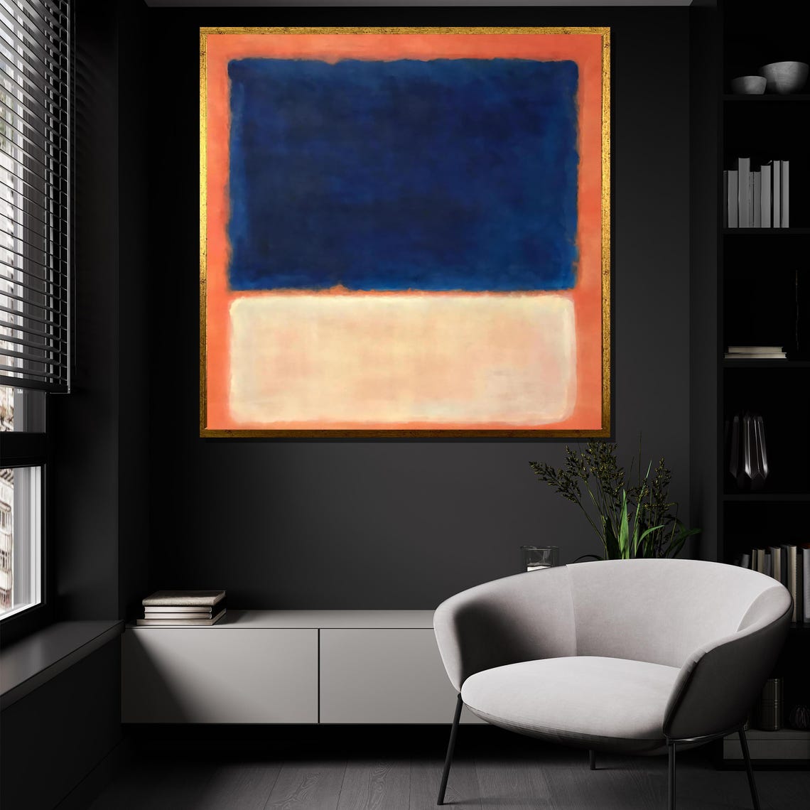 Mark Rothko Blue and Orange Contrast Color Field Abstract Poster