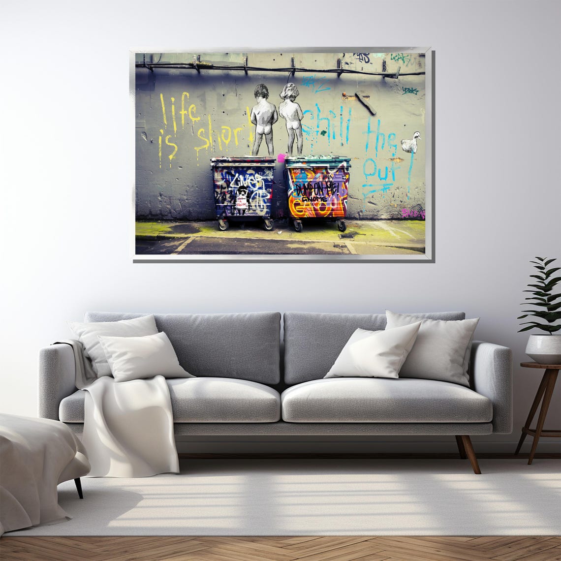 Life Is Short Graffiti Painting Bold Urban Wall Art Gift For Modern Home Decor And Unique Street Art Style - Image 3