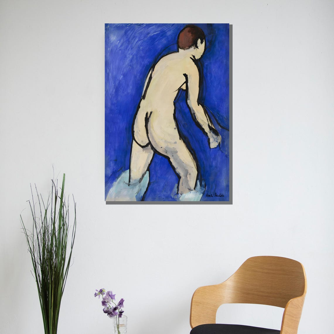 Henri Matisse Nude Figure on Vivid Blue Background Art Poster - Image 3