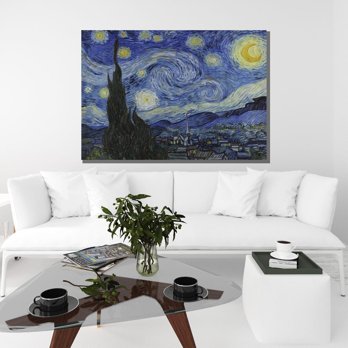 Van Gogh Starry Night Famous Painting Reproduction Post Impressionist Wall Art Modern Home Decor Gift - Image 3