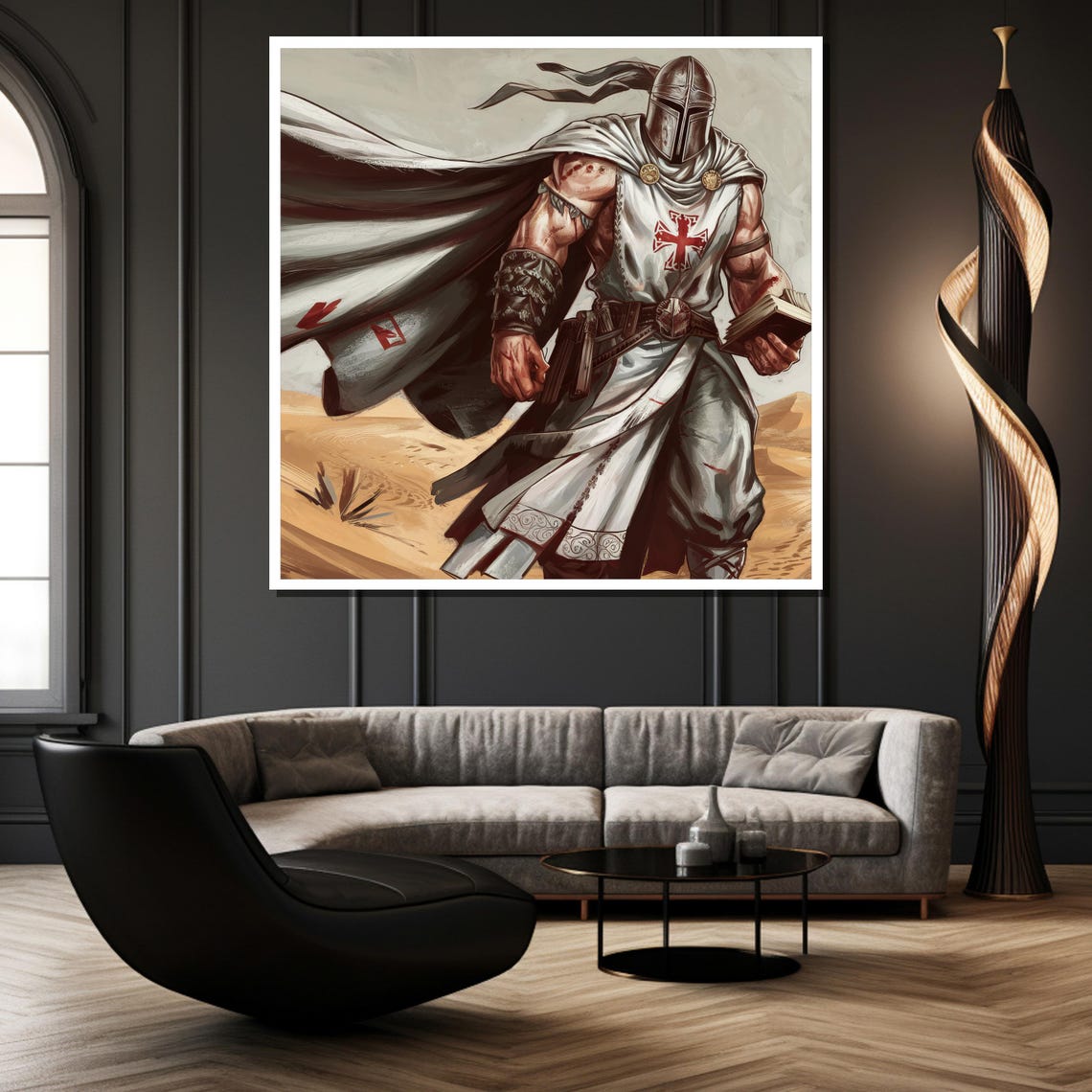 Crusader Knight Templar Warrior Heroic Desert Medieval Art Poster - Image 4