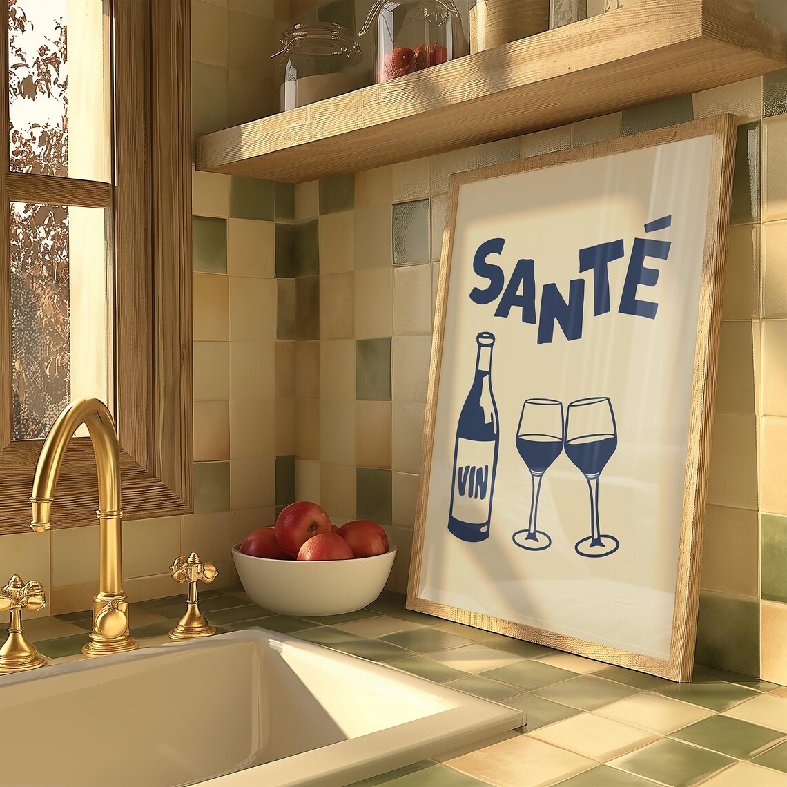 Blue Sant Print, Retro French Wine Poster Art - Image 2