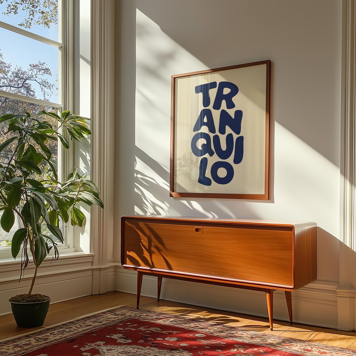 Blue Tranquilo Motivational Poster Print, Minimal Decor - Image 2