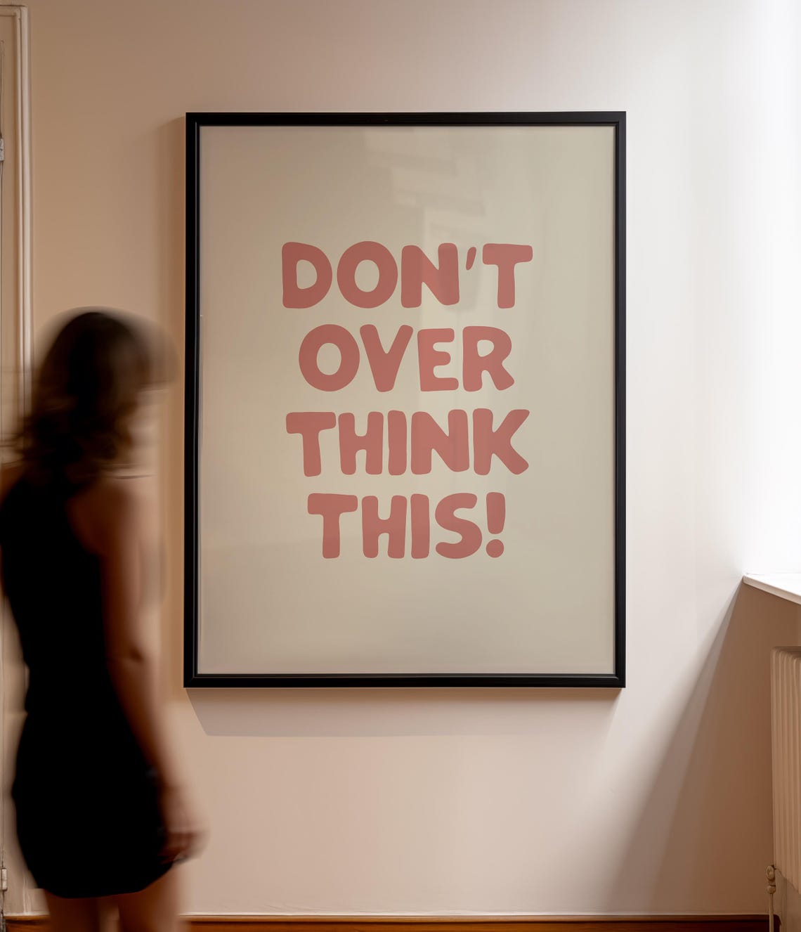Dont Overthink This Quote Print Mental Health Wall Art Minimalist Motivational Wall Art For Home Office Decor Study Room - Image 3