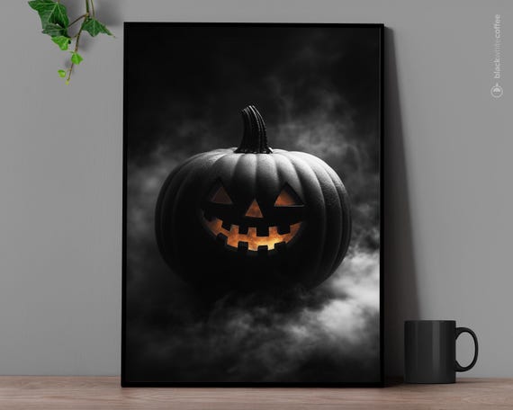 Halloween Pumpkin Print Spooky Poster Wall Art