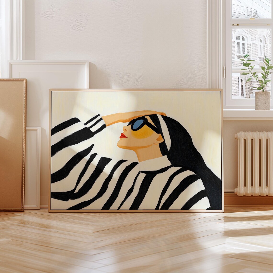 Modern Minimalist Woman in Sunglasses Art Print