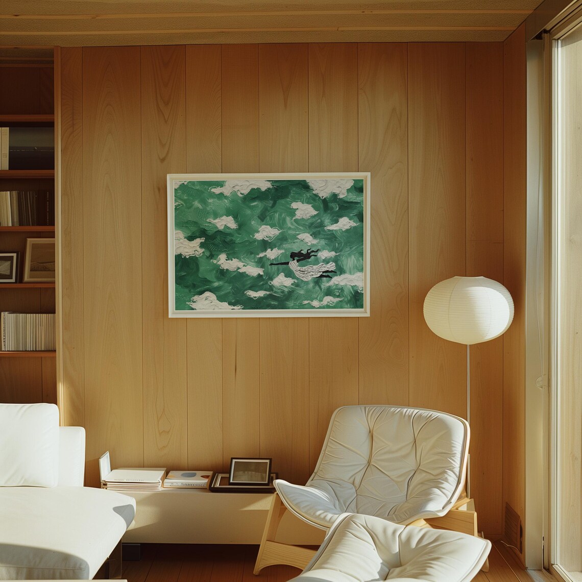 Dreamy Floating Woman, Surrealist Art Print - Image 3