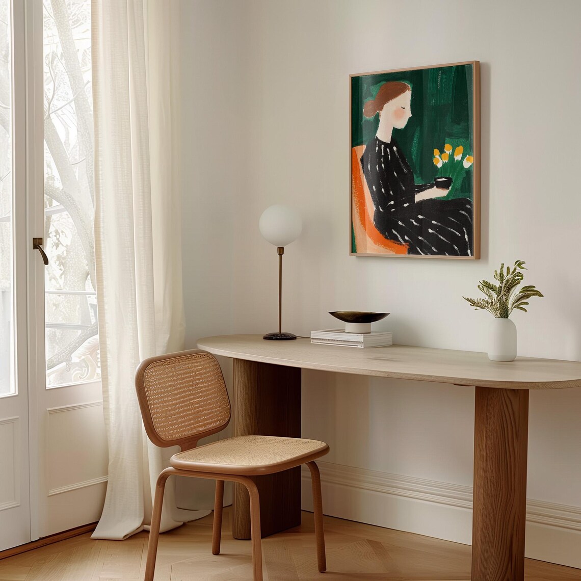 Minimalist Woman In Black Dress, Modern Poster - Image 3