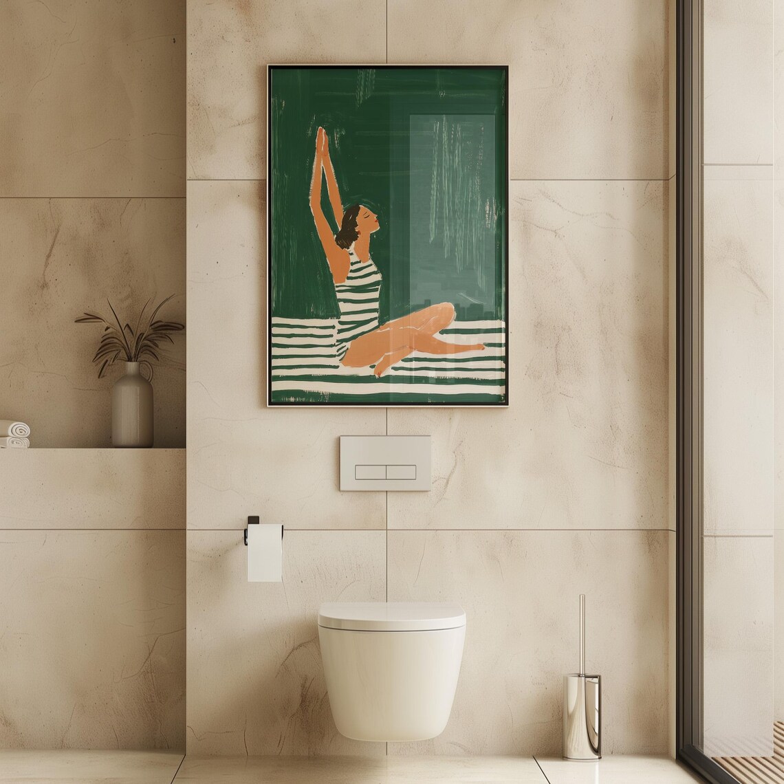 Woman Stretching, Minimalist Wellness Decor - Image 5