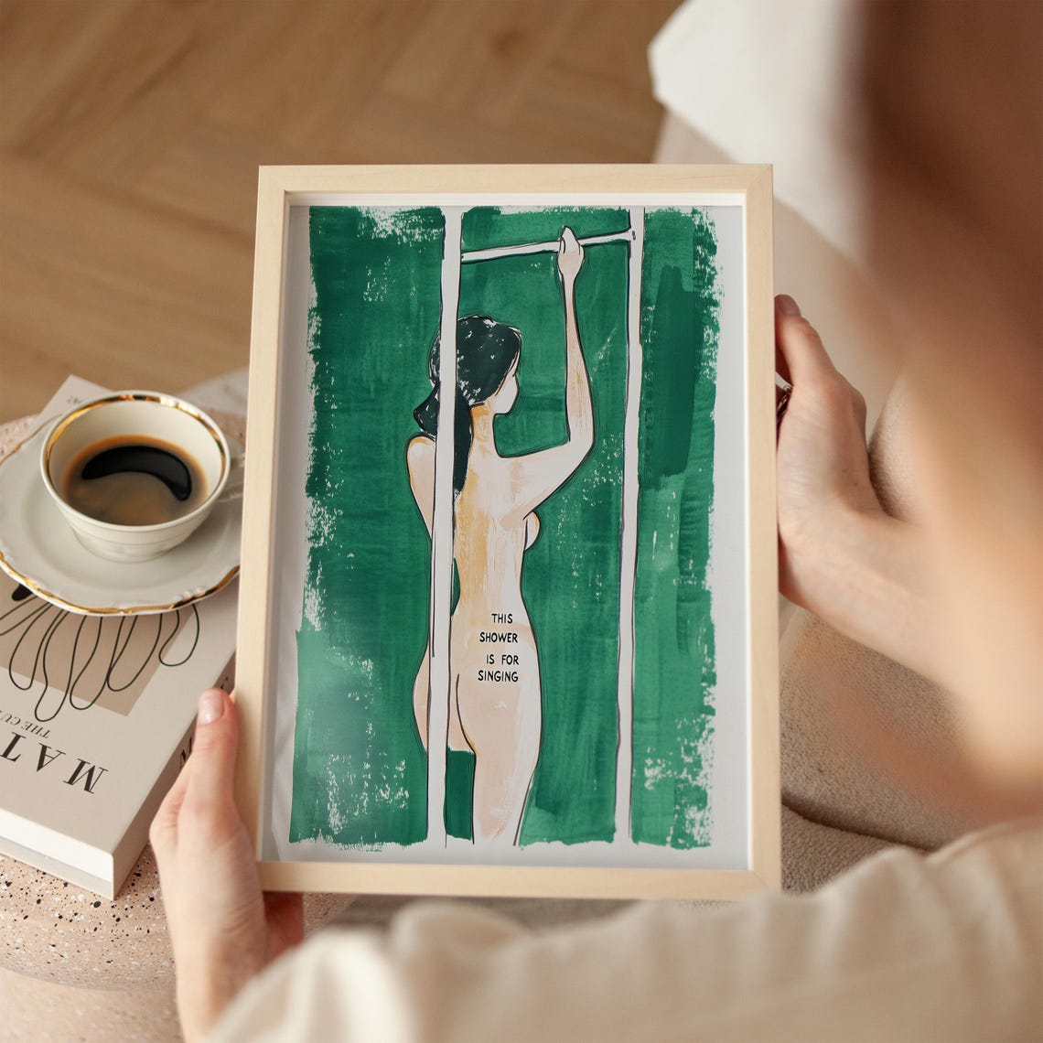 This Shower Is for Singing Funny Bathroom Wall Quote Art Poster - Image 2