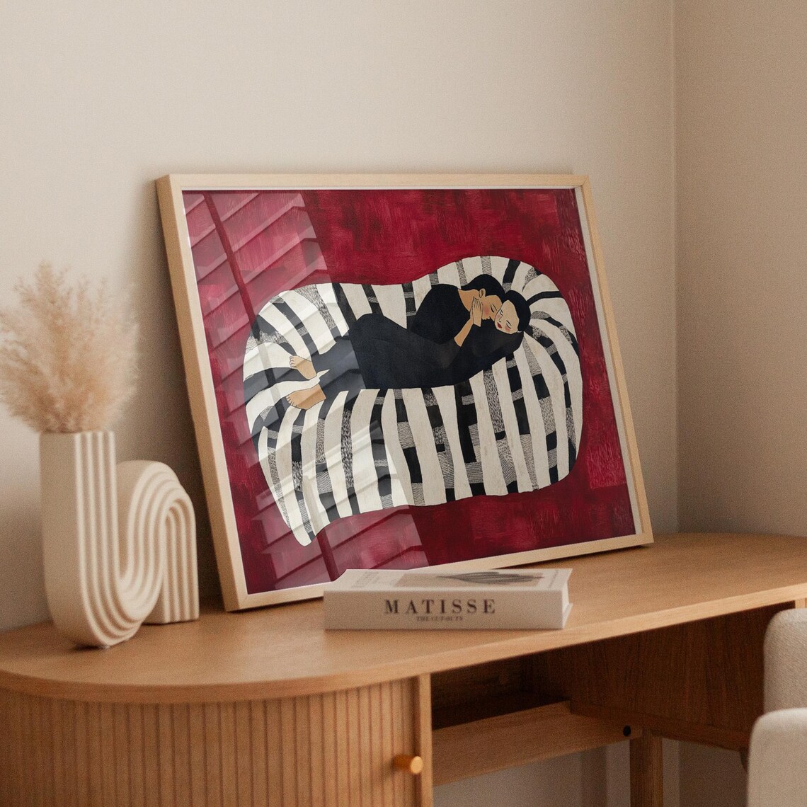 Abstract Couple Art Print, Modern Minimalist Romance - Image 4
