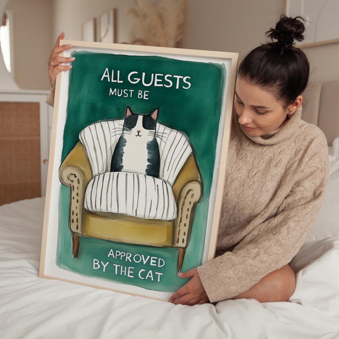 All Guests Must Be Approved by the Cat Funny Tuxedo Cat Poster
