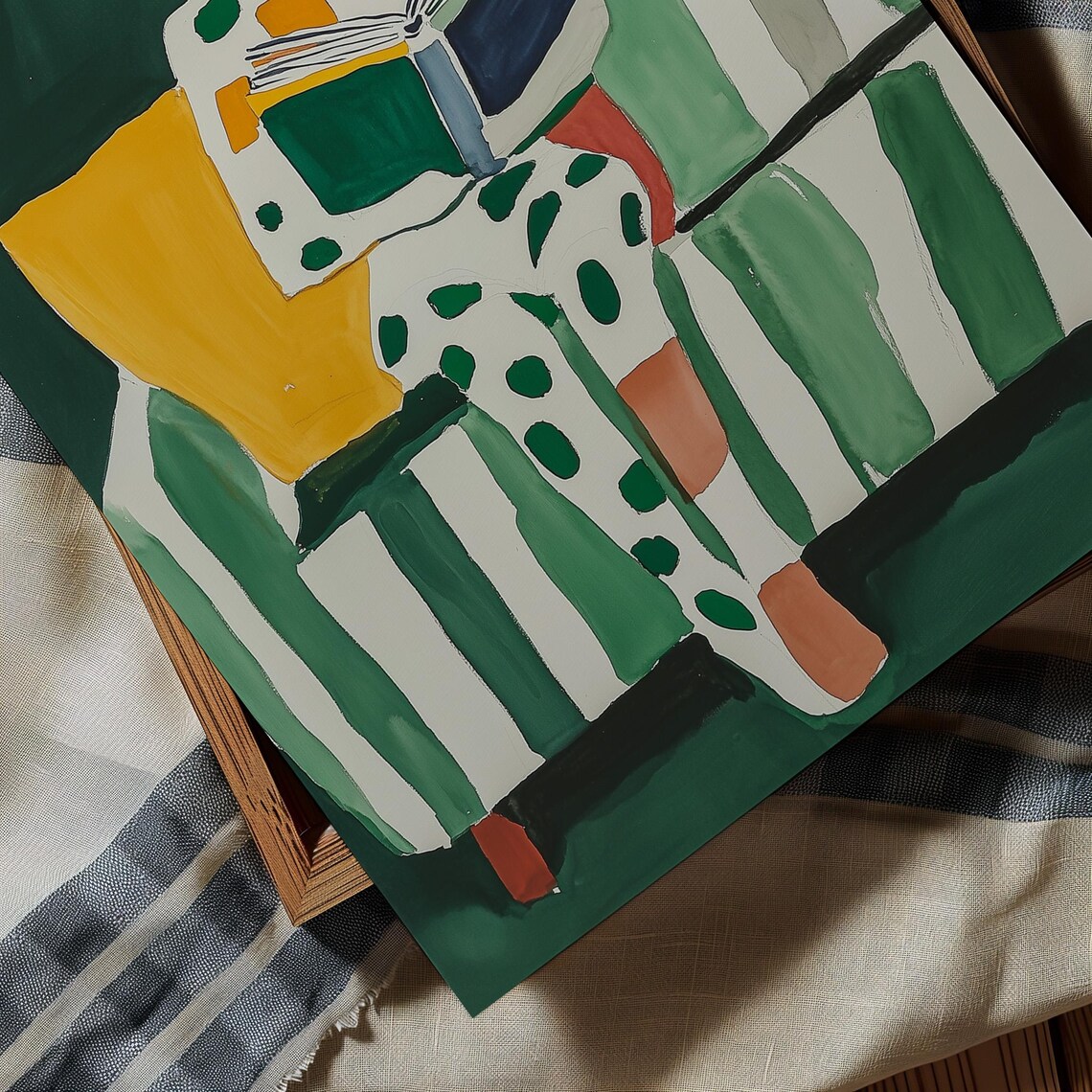 Abstract Reading Figure, Minimalist Home Decor Art Print - Image 3