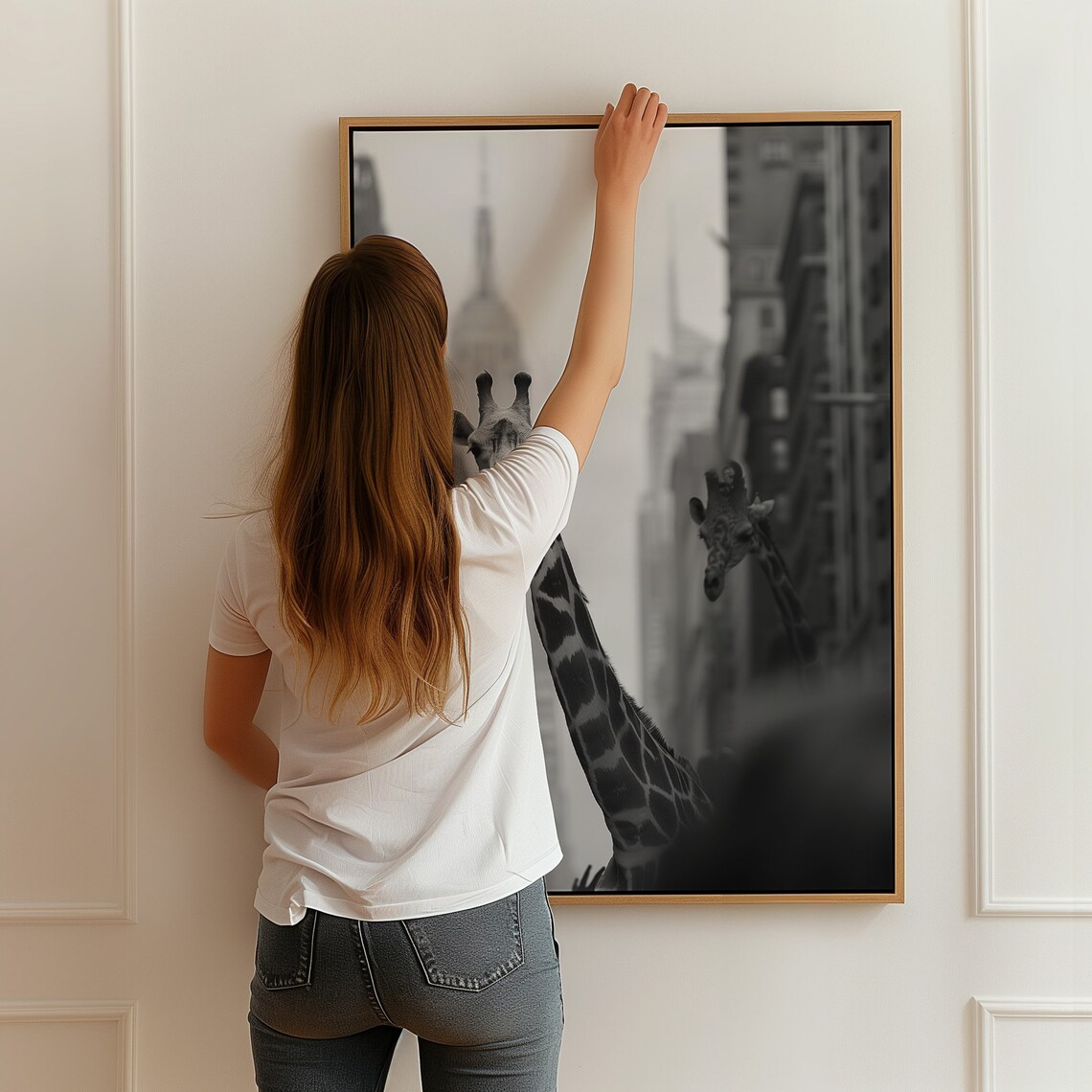 Giraffe in the City Vintage Photography Art Print - Image 3