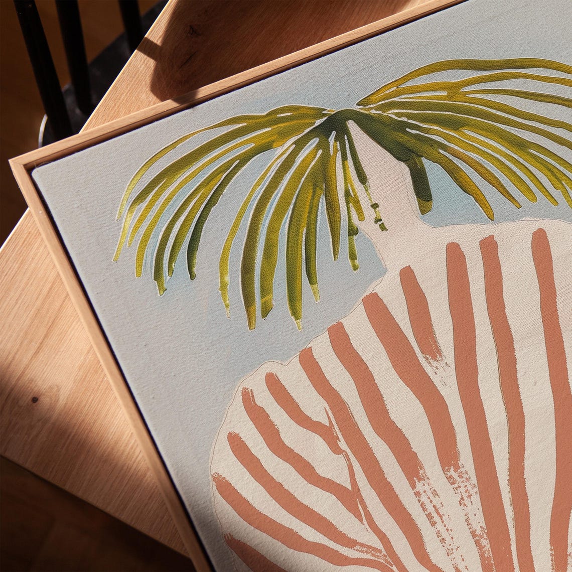 Boho Abstract Woman Terracotta Stripes Palm Hair Tropical Poster - Image 3