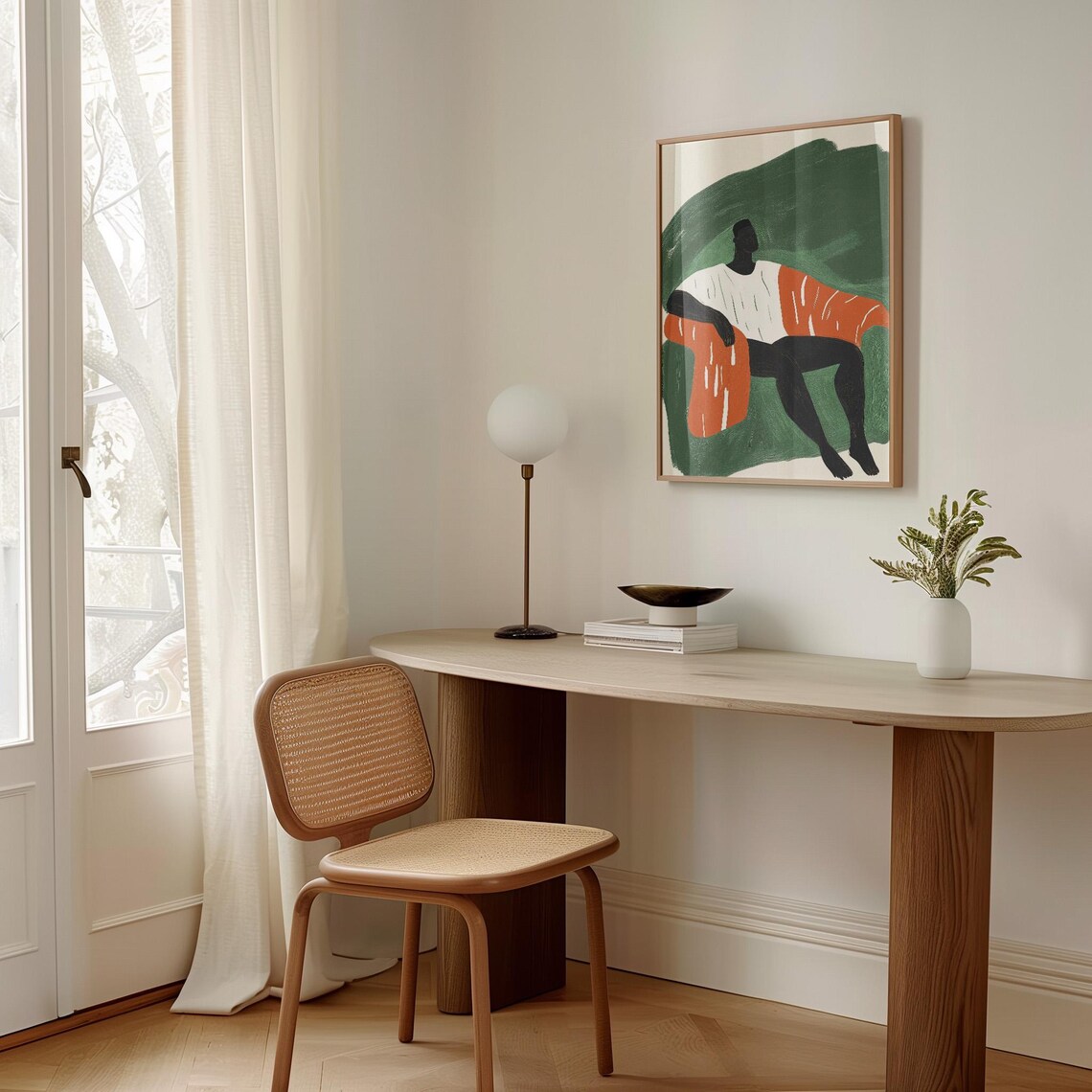 Modern Minimalist Man Print, Abstract Seated Figure - Image 4