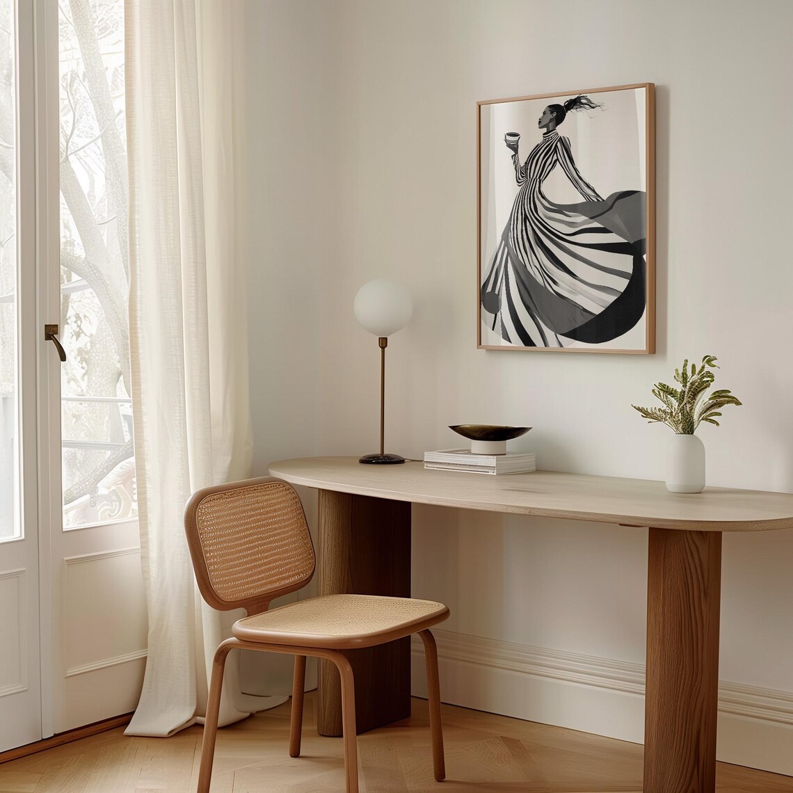 Black and White Abstract Woman Minimalist Art Print - Image 3