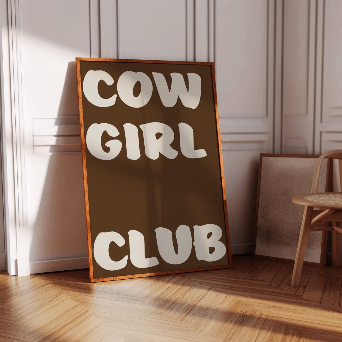 Cow Girl Club Chunky Cream Type Brown Western Typography Poster