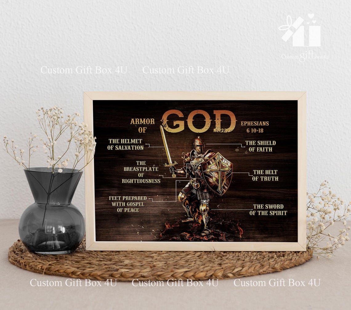 Armor Of God Ephesians 6 Christian Warrior Knight Diagram Poster - Image 5
