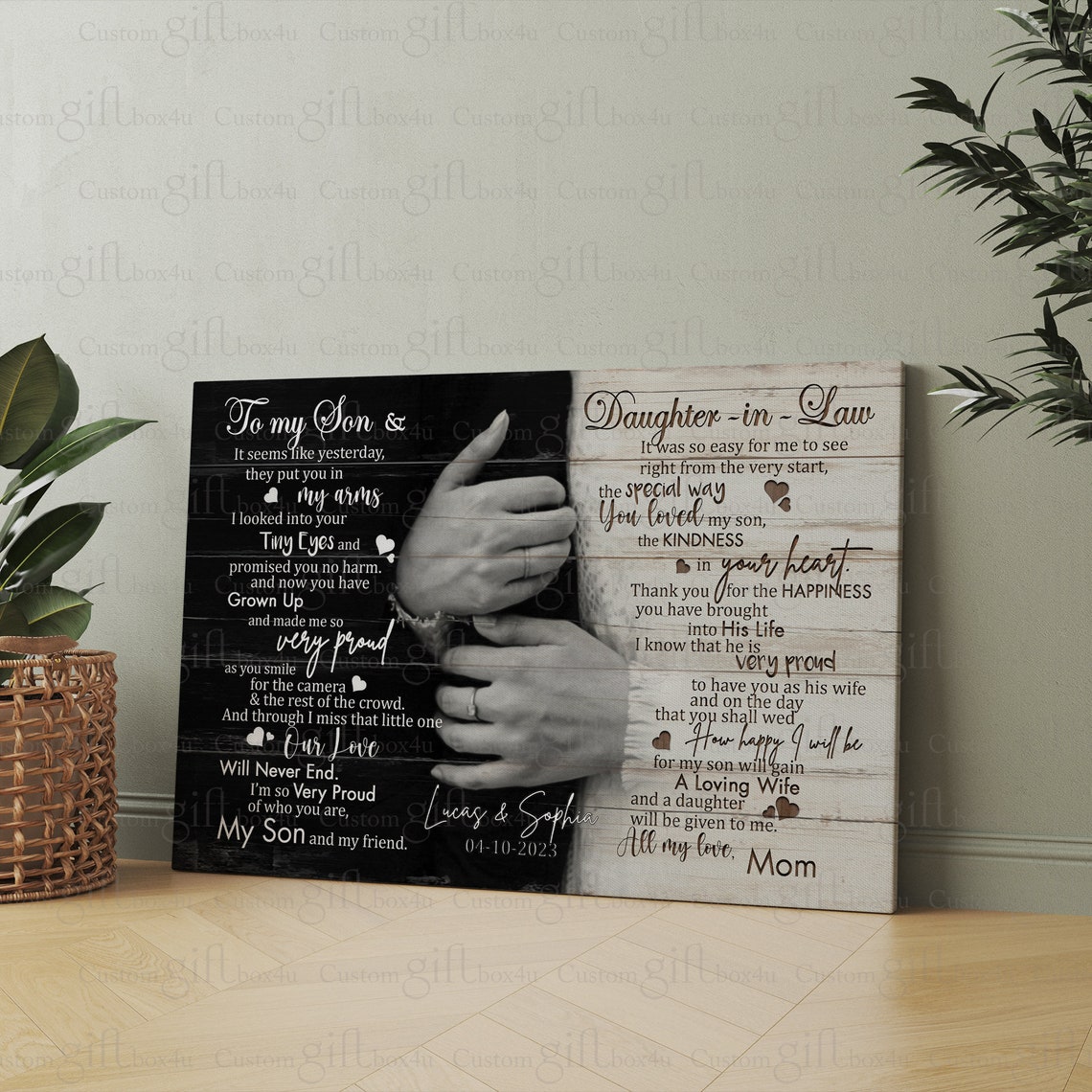 Personalized Son Wedding Gift From Mother Wedding Gift For Son And Daughter In Law Gift For Son Wedding Day Gift For Bride And Groom - Image 4