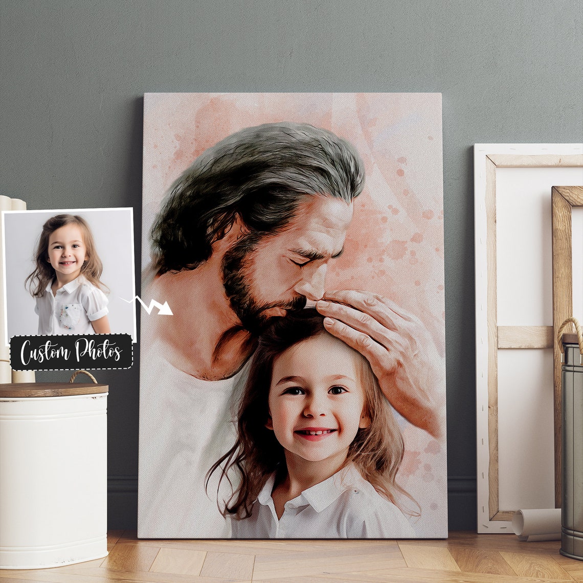 Files Personalized Your Child Safe In The Arms Of God Watercolor Child And God Jesus Holding Baby Memorial Christ And Baby - Image 3