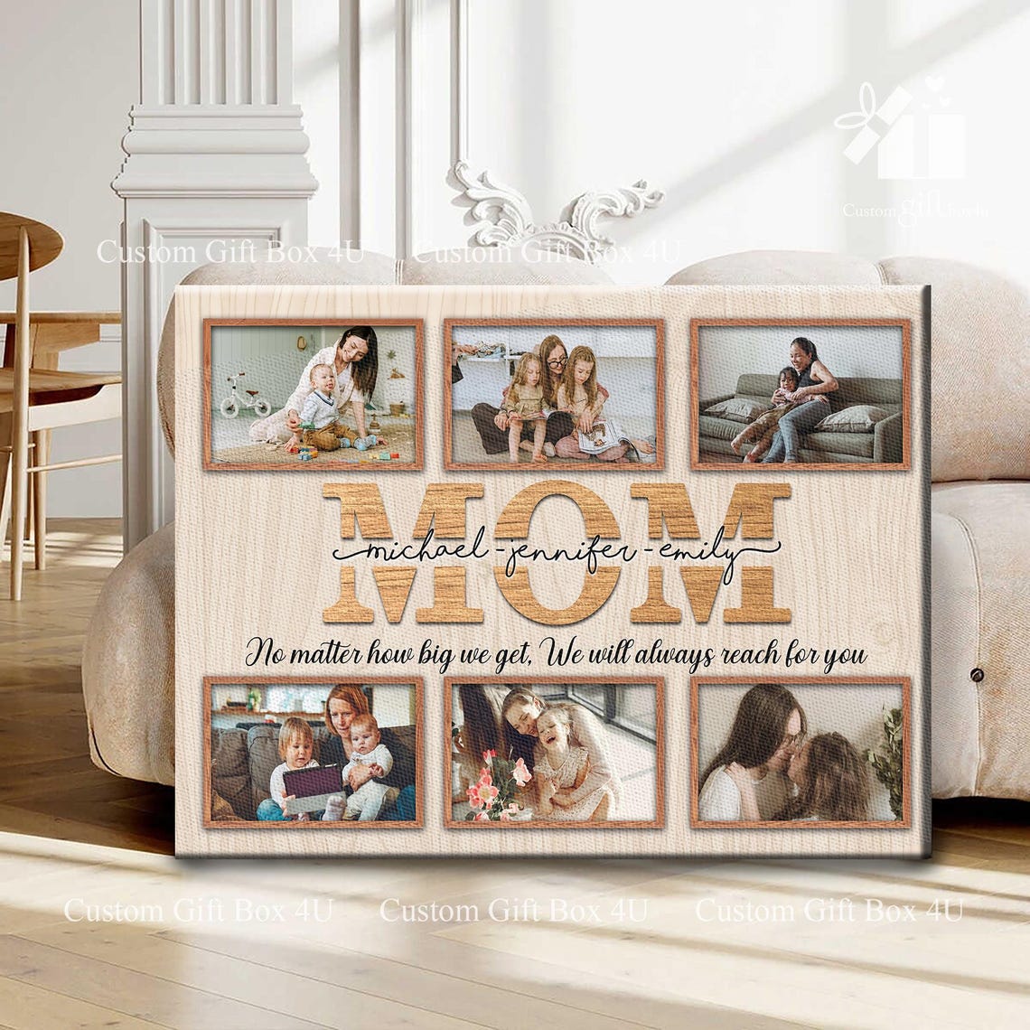 Mom Photo Collage Custom Names No Matter How Big We Get Poster - Image 5