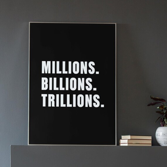 Millionaire Mindset Motivational Poster, Minimalist Quote
