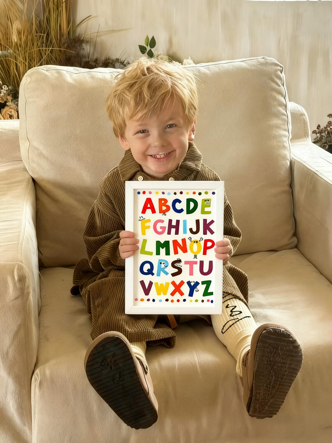 Colorful Alphabet Wall Art, Educational Poster