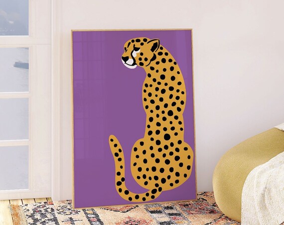 Cheetah Print Purple Leopard Boho Art Print