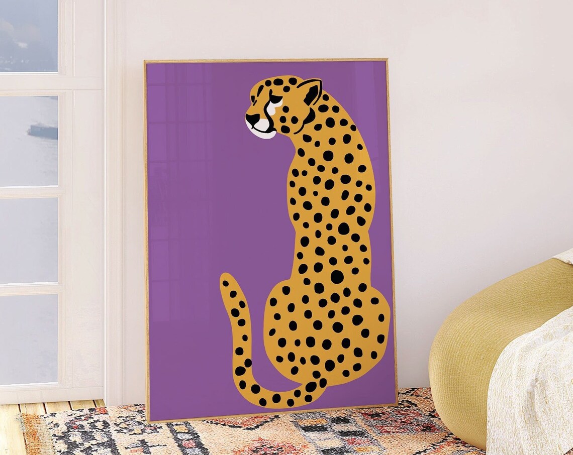 Cheetah Print Purple Leopard Boho Art Print