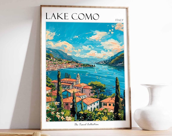 Lake Como Poster Lake Como Travel Print Italy Wall Art Italian Travel Print Italian Decor Italian Gift Lake Como Wall Art
