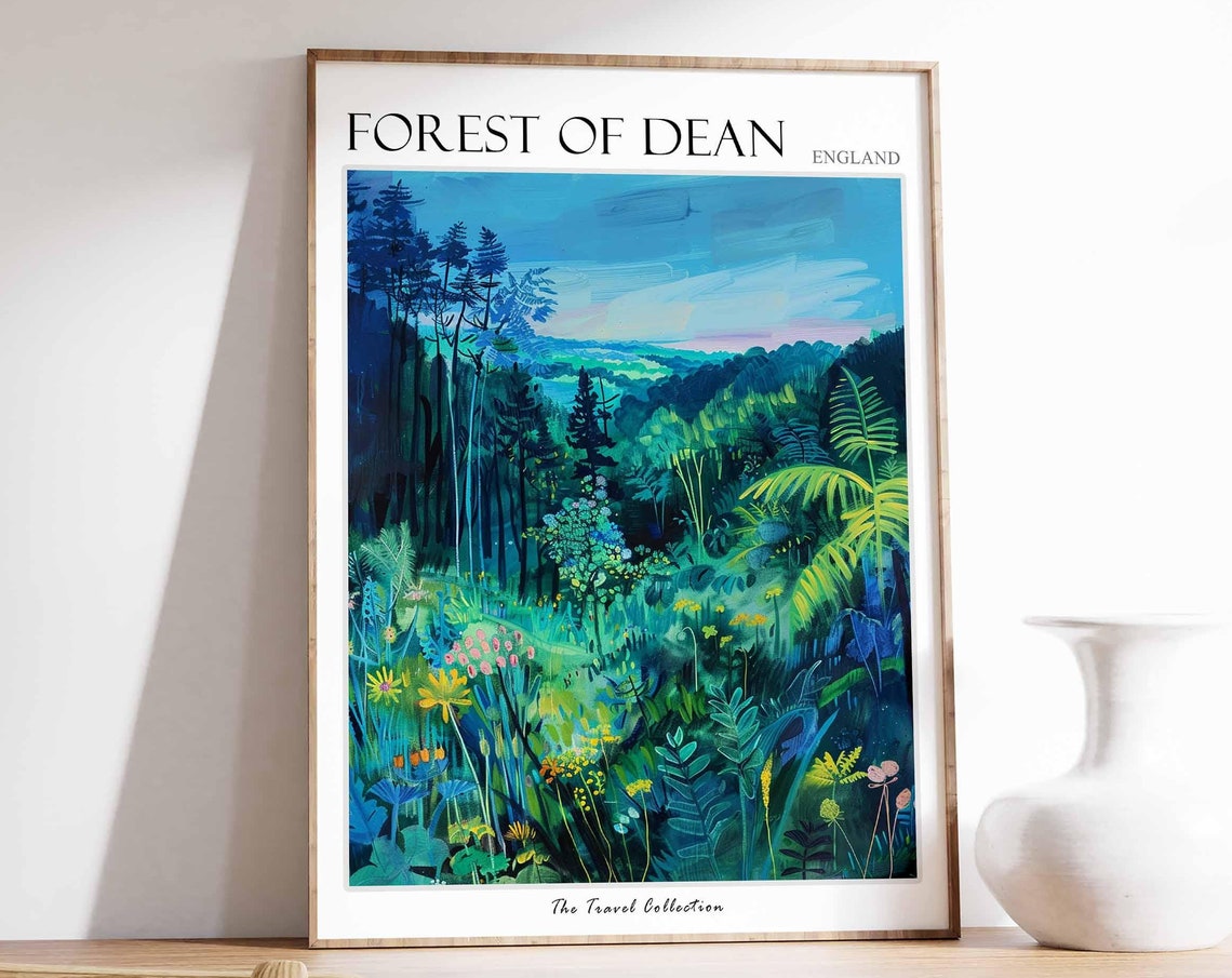 Forest Of Dean Poster England Travel Print Forest Of Dean Travel Art Forest Of Dean Wall Art England Travel Forest Of Dean Home Decor