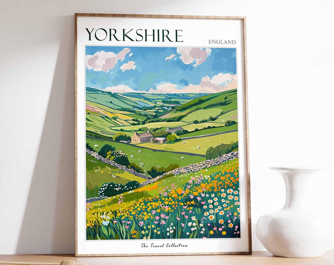 Yorkshire Travel Poster, British Decor Art Print