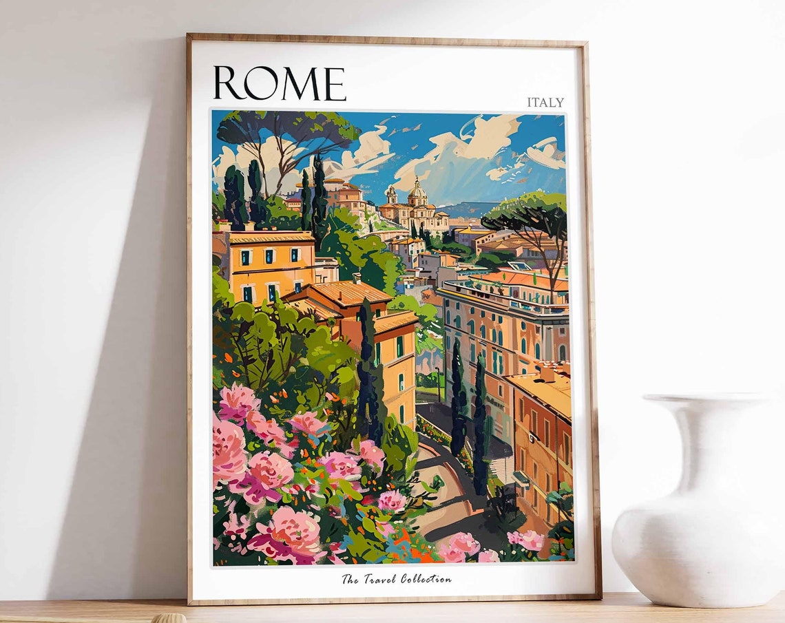 Rome Poster Italian Travel Print Rome Travel Art Rome Wall Art Italian Travel Rome Home Decor Rome Travel Gift