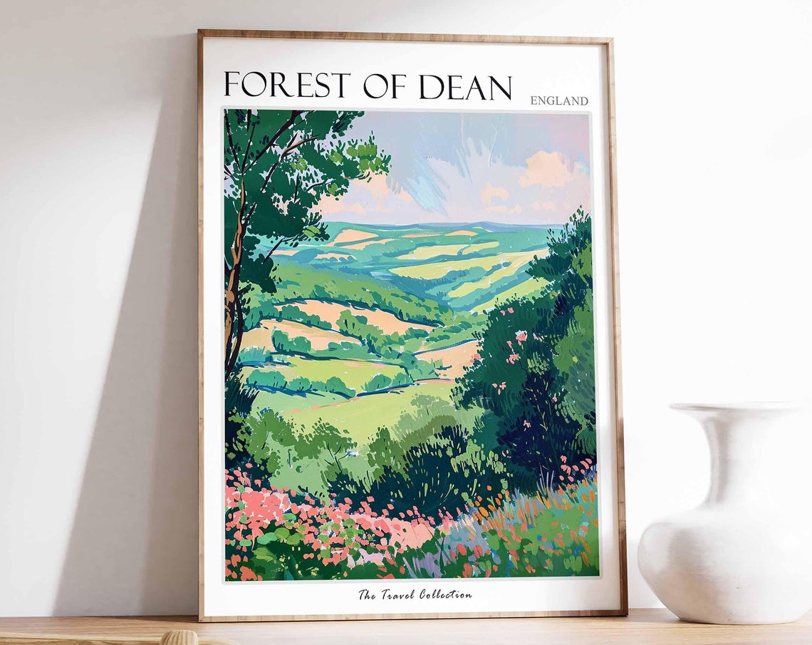 Forest Of Dean Poster England Travel Print Forest Of Dean Travel Art Forest Of Dean Wall Art England Travel Forest Of Dean Home Decor