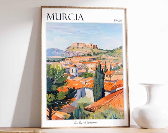Murcia Poster Spanish Travel Print Murcia Travel Art Murcia Wall Art Spanish Travel Spanish Wall Art Murcia Gift
