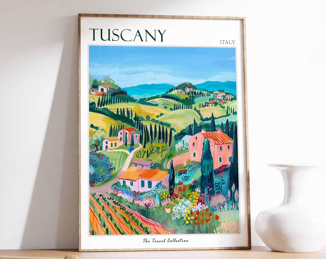 Tuscany Poster Tuscany Travel Print Italy Wall Art Italian Travel Print Italian Decor Italian Gift Tuscany Wall Art
