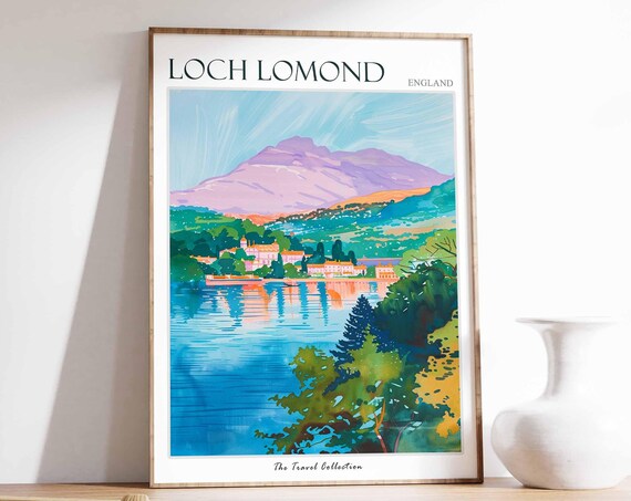 Loch Lomond Poster Mountain Poster England Poster Scottish Highlands Poster Scotland Scenery Home Accents English Countryside