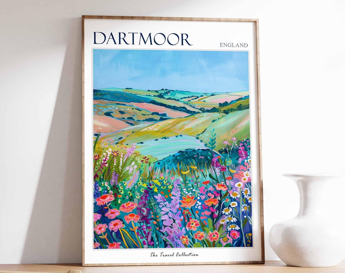 Dartmoor Poster England Travel Print Dartmoor Travel Art Dartmoor Wall Art England Travel Dartmoor Home Decor Dartmoor Travel Gift