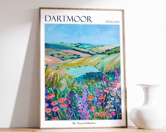 Dartmoor Poster England Travel Print Dartmoor Travel Art Dartmoor Wall Art England Travel Dartmoor Home Decor Dartmoor Travel Gift