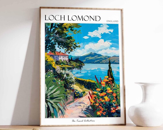 Loch Lomond Poster Mountain Poster England Poster Scottish Highlands Poster Scotland Scenery Home Accents English Countryside