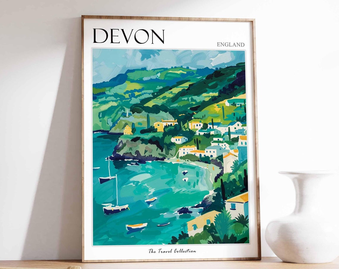 Devon Poster England Travel Print Devon Travel Art Devon Wall Art England Travel Devon Home Decor Devon Travel Gift