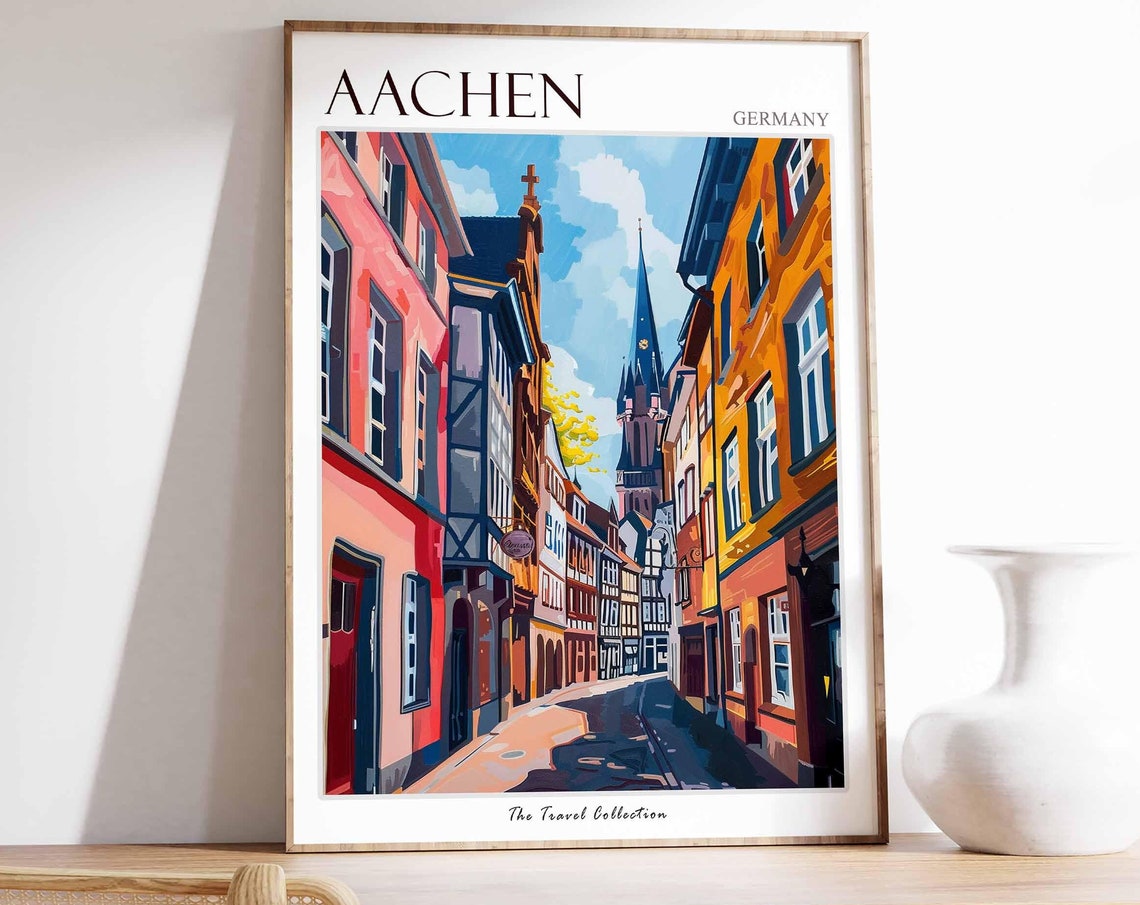 Aachen Poster Germany Travel Print German Decor Europe Travel Poster European Wall Art City Print Aachen Gift Aachen Travel Poster