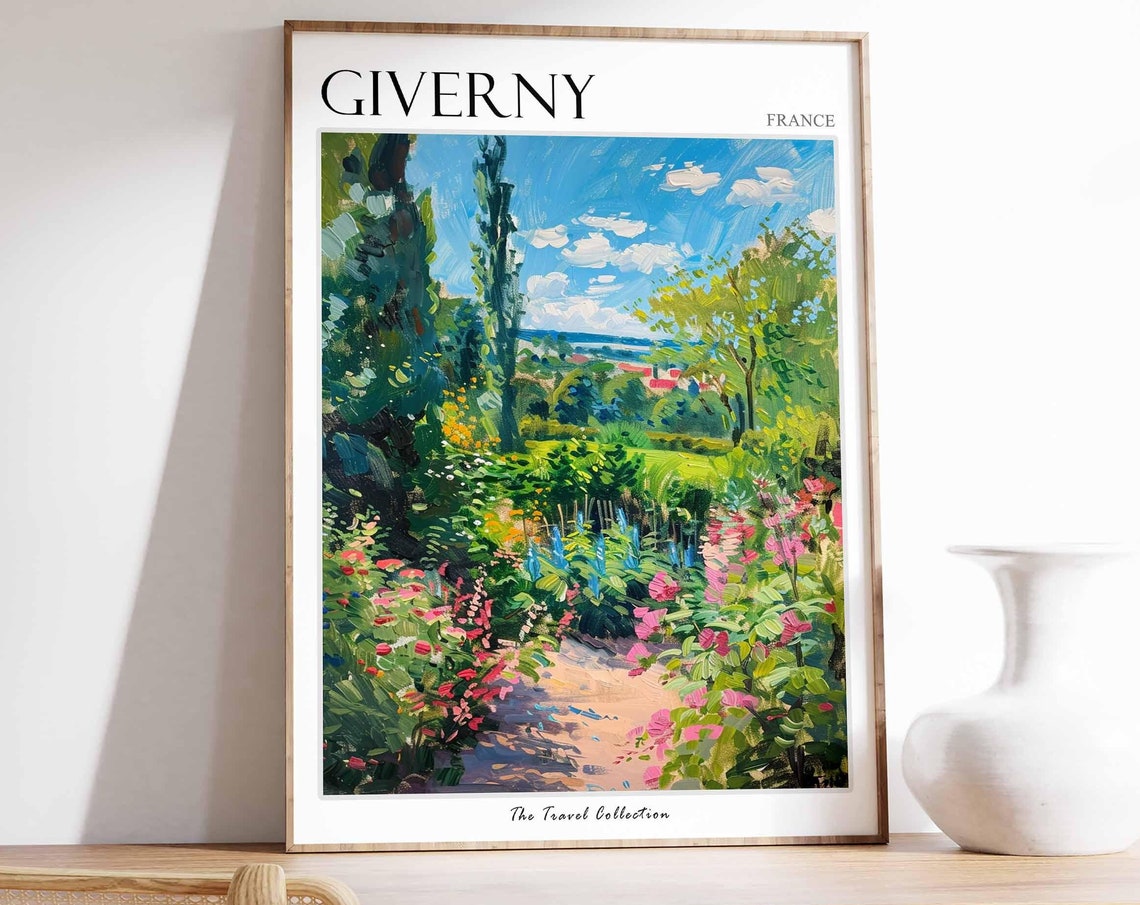 Giverny Poster France Travel Print French Decor Europe Travel Poster European Wall Art Giverny Gift Giverny Travel Poster