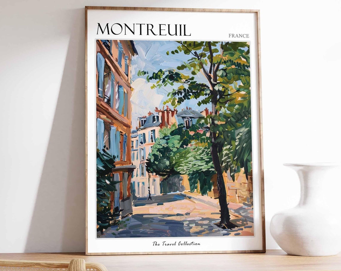 Montreuil Poster France Travel Print French Decor Europe Travel Poster European Wall Art Botanical Print Montreuil Travel Poster