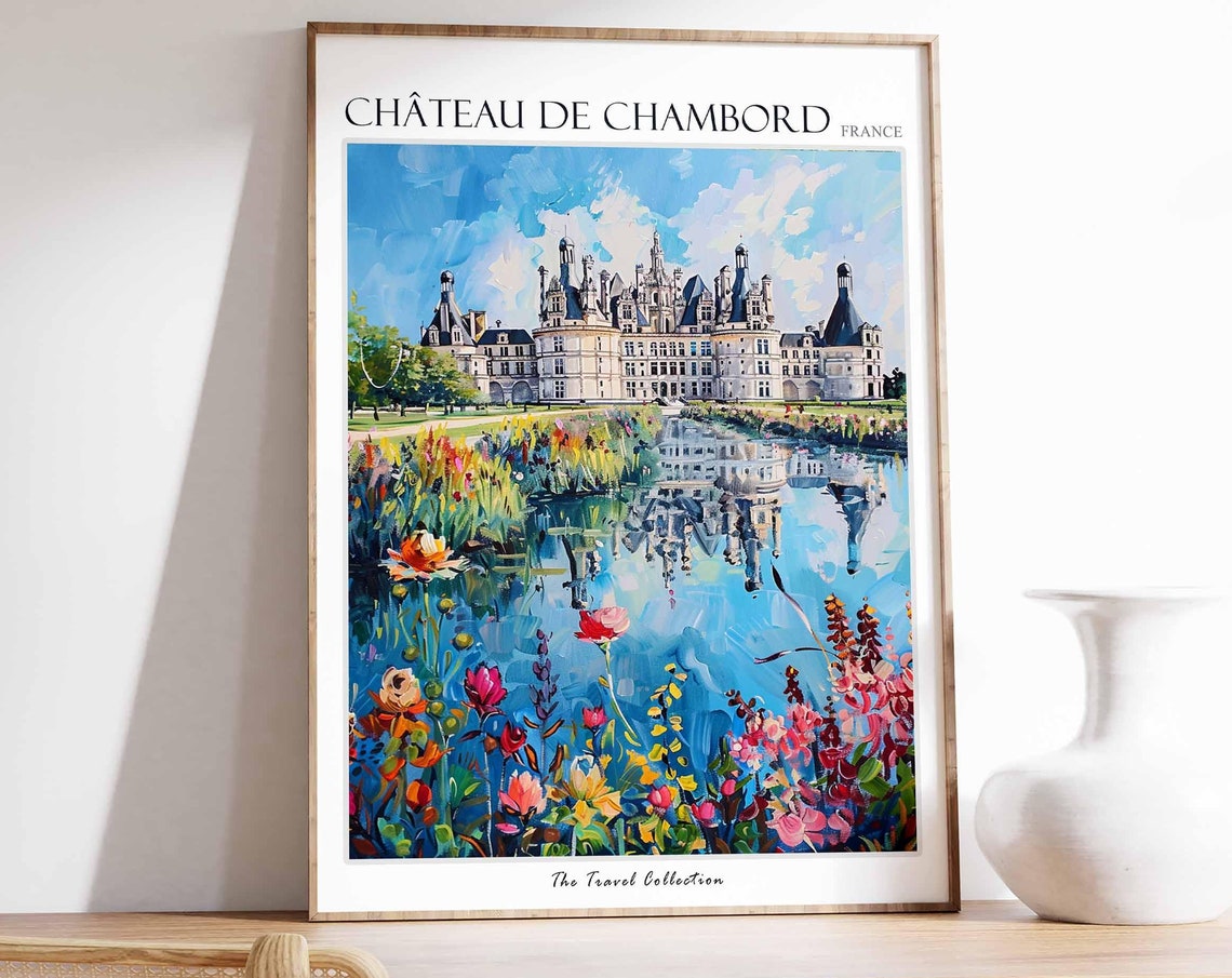 Chteau De Chambord Poster France Travel Print French Decor Europe Travel Poster European Wall Art Chteau De Chambord Travel Poster