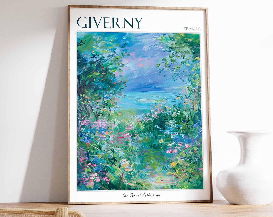 Giverny Poster France Travel Print French Decor Europe Travel Poster European Wall Art Giverny Gift Giverny Travel Poster