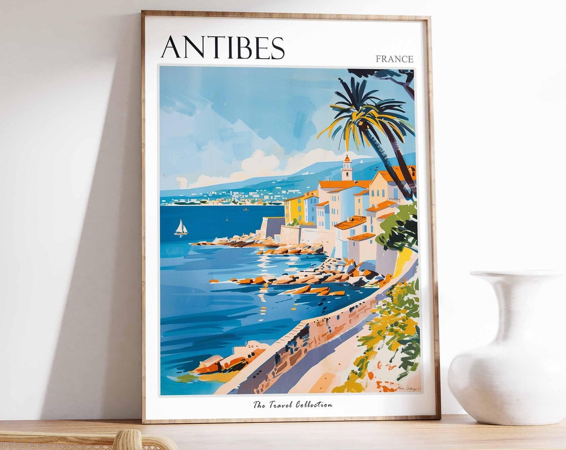 Antibes Poster France Travel Print French Decor Europe Travel Poster European Wall Art Sea Print Antibes Gift Antibes Travel Poster